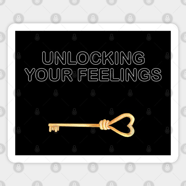 Unlocking your feelings, GOLDEN KEY for Valentines Day Magnet by Kate Dubey
